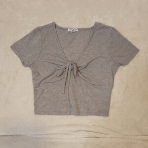 Hearts Collective Crop Top Women's Size L Gray